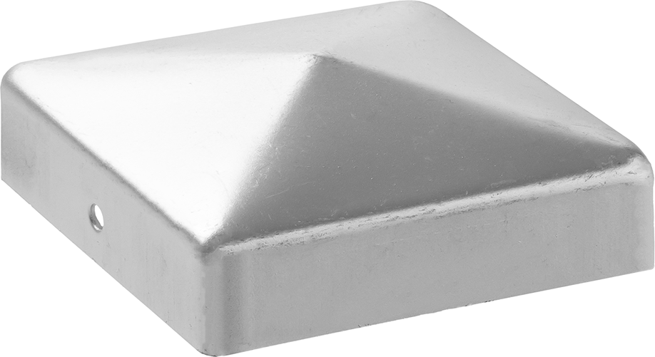 10tlg. Pfostenkappen aus beschichtetem Stahl, ca. 9,1 x 9,1 cm Metallfarben