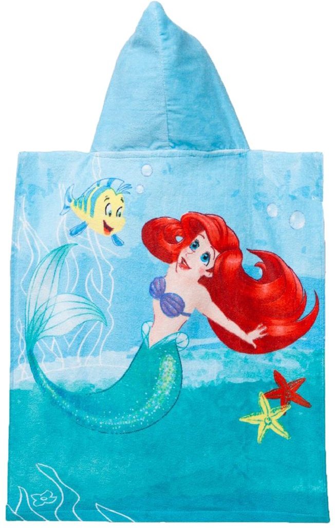 Disney Ariel Badeponcho – Kinder Poncho aus 100 % Baumwolle