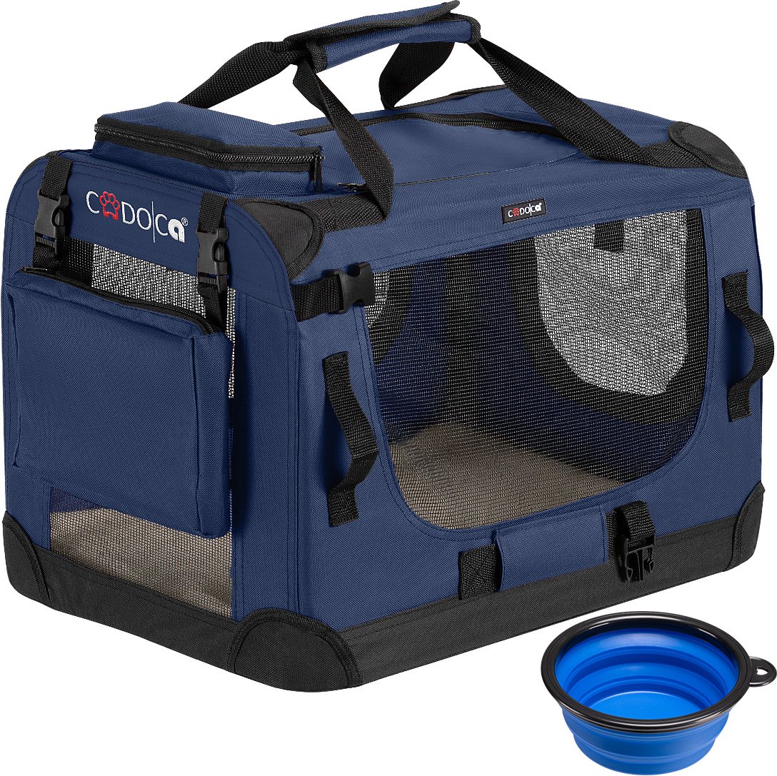 Cadoca Tiertransportbox S 50x34x36cm navyblau