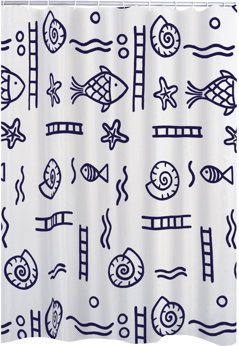 Duschvorhang Textil 240x180 cm Neptun blau