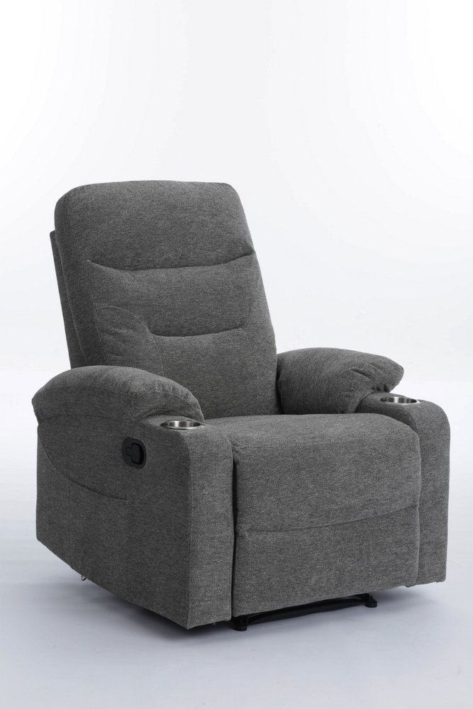 Verstellbarer Relaxsessel mit 2 Getränkehaltern, ca. 88 x 97 x 103 cm - Dunkelgrau