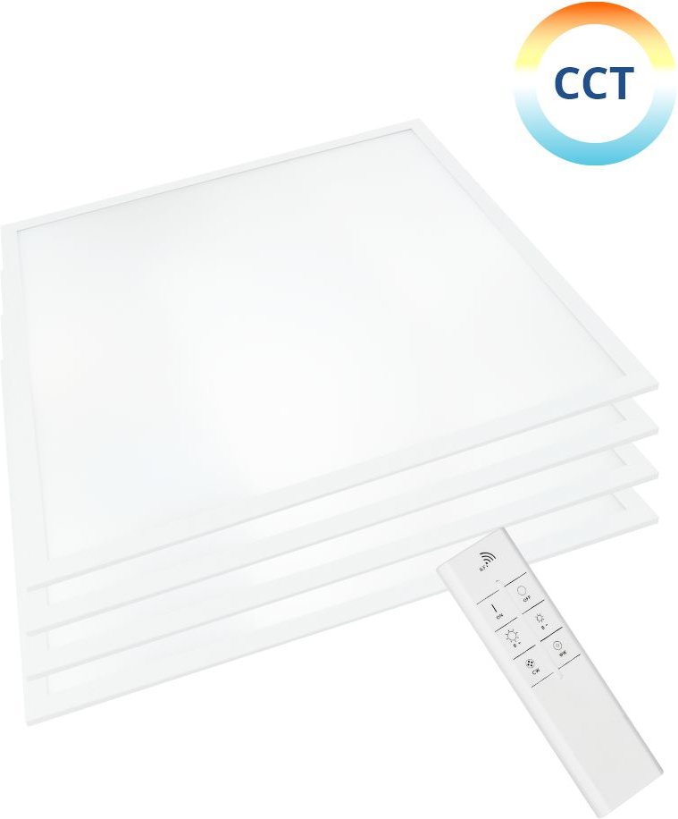 Thumbnail - 4er Pack LED CCT Panel mit Fernbedienung, dimmbar, 62x62 cm