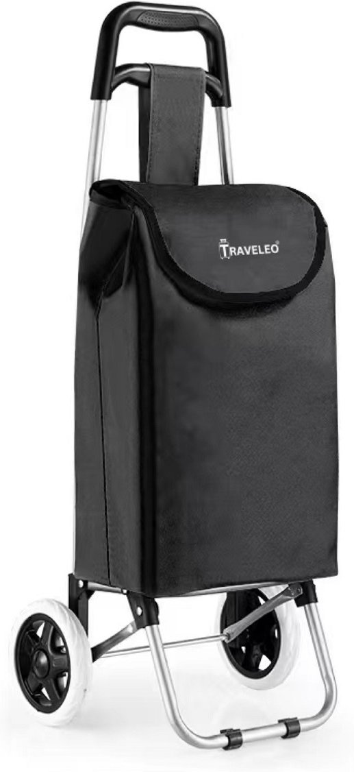 30L Einkaufstrolley – Aluminium-Trolley in Schwarz