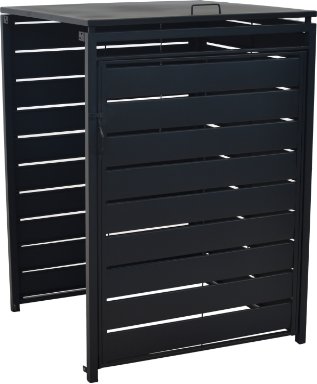 Mülltonnenabdeckung Anbau groß Aluminium mit Stahl