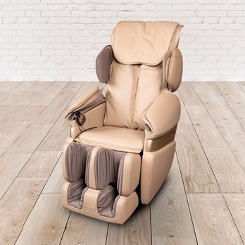 Massage-Sessel 118x76x76 cm 6 Massagearten, PU-Leder beige, energiesparend