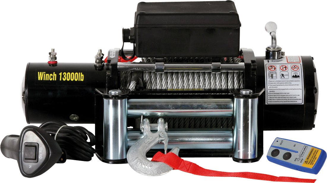 Profi-Seilwinde 12 V, 5900/11800 kg mit Stahlseil