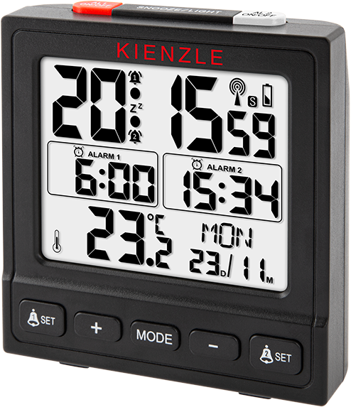 Funk-Wecker “STUTTGART” mit Datums- und Temperaturanzeige