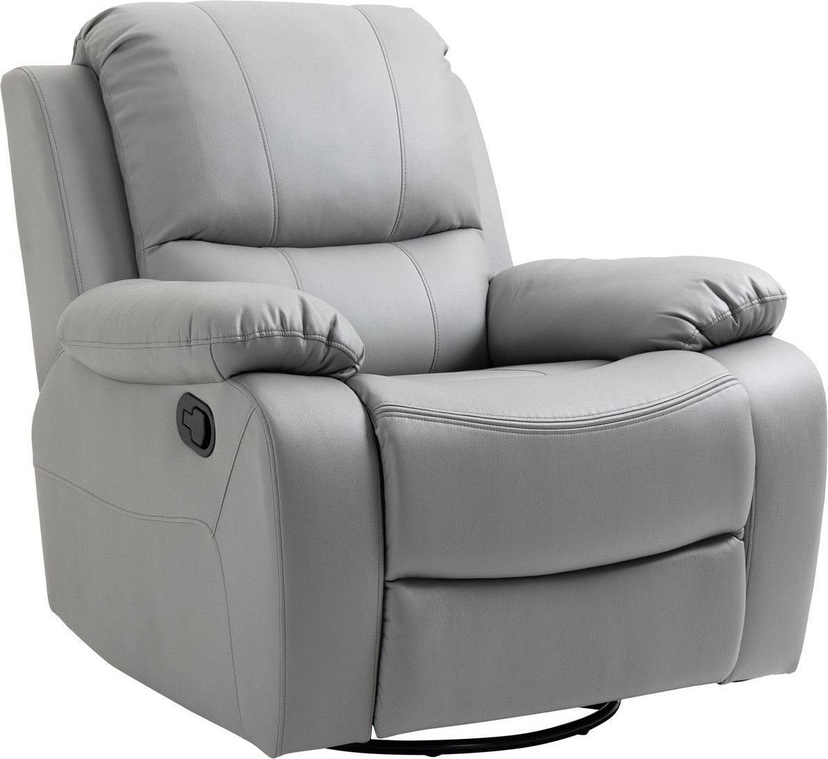 Relaxsessel 135° neigbarer Liegesessel, drehbar mit Fußstütze, belastbar bis 150 kg Grau