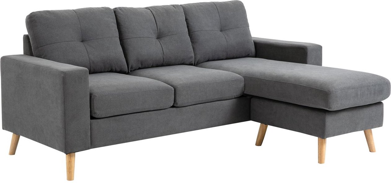 Ecksofa Eckcouch in L-Form, Eckgarnitur in Leinenoptik Couchgarnitur