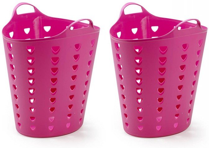 Set: 2 x Kreher Flexibler Tragekorb 65 Liter (Pink)