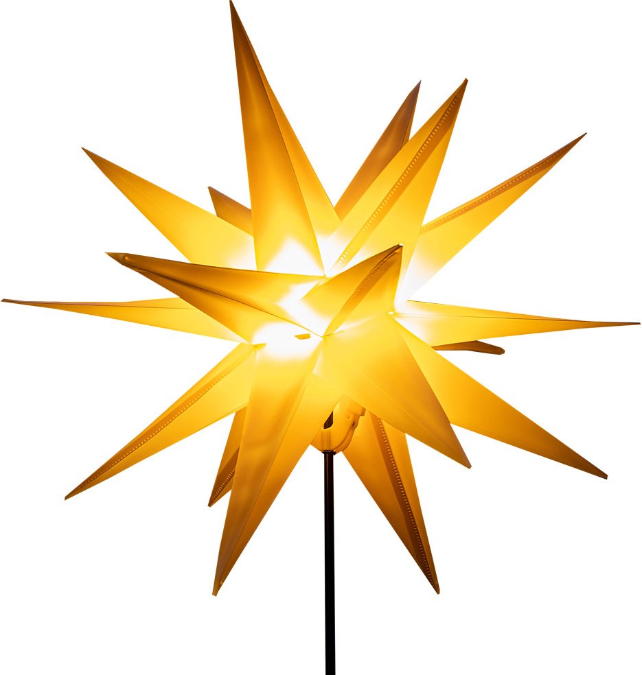 3D-LED-Leuchtstern mit Erdspieß - Gelb
