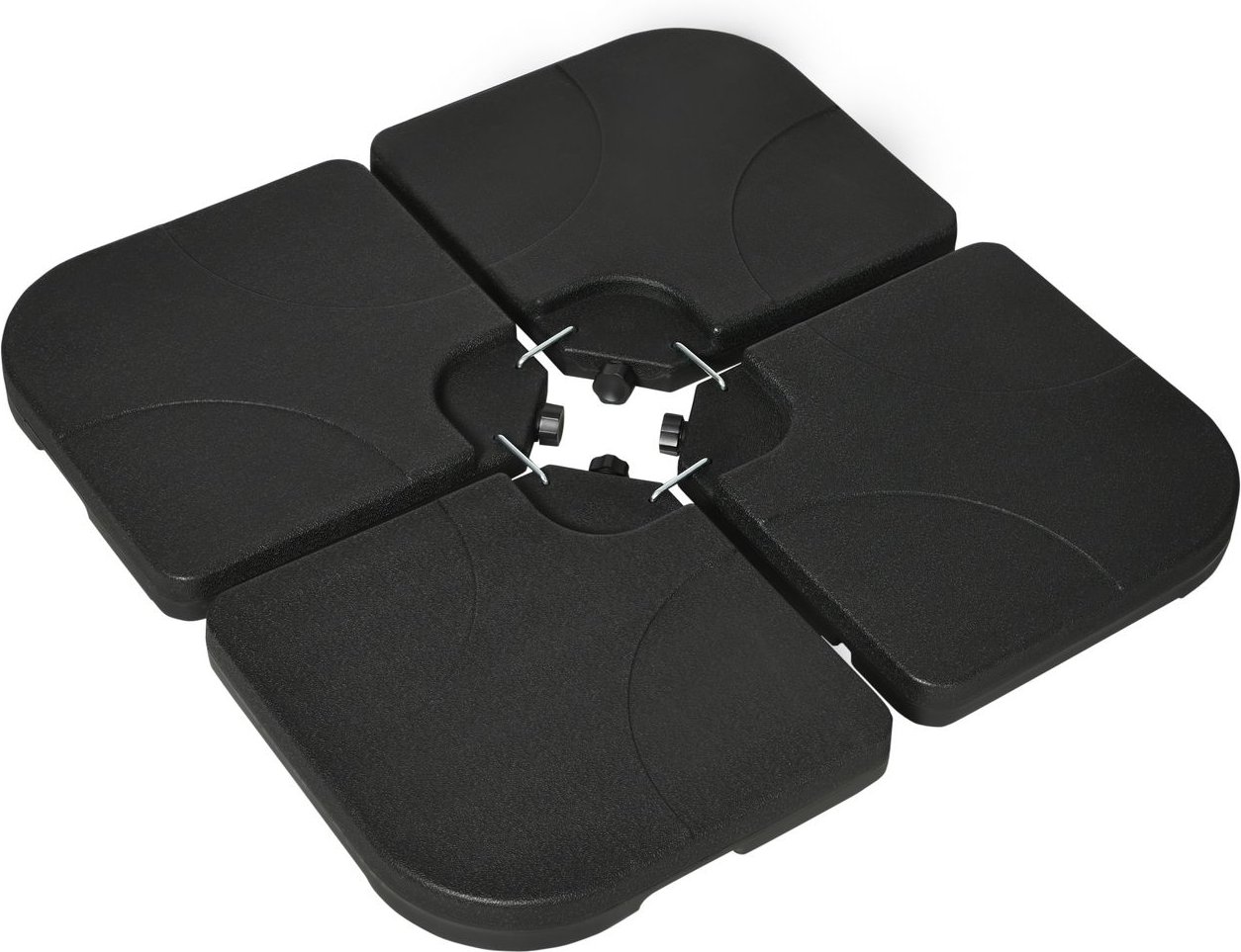 4er-Set Ampelschirmständer Marktschirmständer für Garten Schwarz