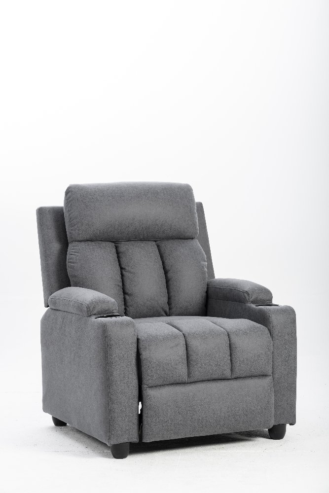 Thumbnail - gepolsterter Relaxsessel Sofasessel mit 2 Getränkehalter - Dunkelgrau