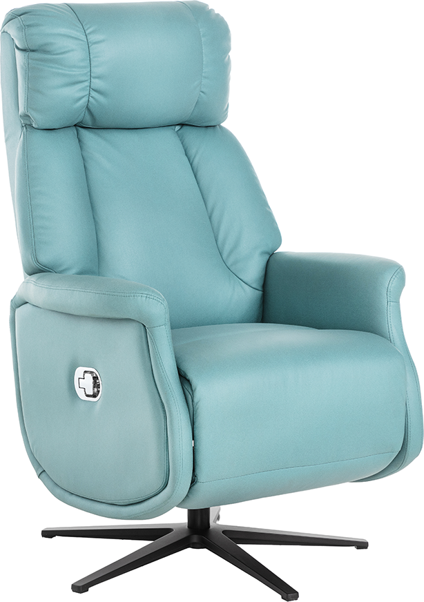 Verstellbarer Fernsehsessel mit Dreh- und Relaxfunktion, ca. 75 x 83 x 115 cm - Hellblau