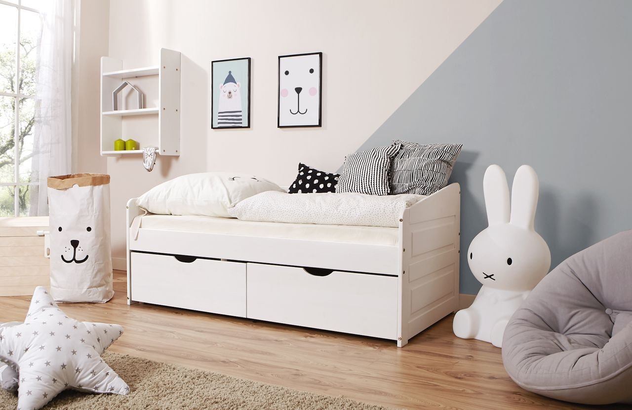 Thumbnail - Sofabett MINI Micki 80x160 cm Var 4 - mit 2er Schubkästen - inkl. Matratze
