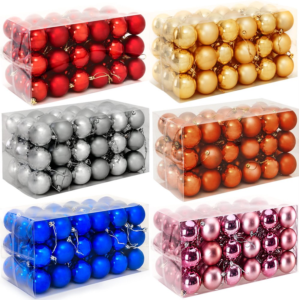 Weihnachtsbaumkugeln 54 tlg 5-8cm rot