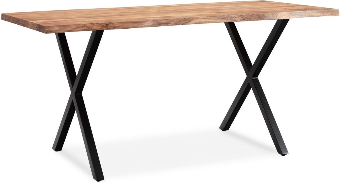 Schreibtisch 160 cm Akazie Massivholz Bürotisch Computertisch Baumkante