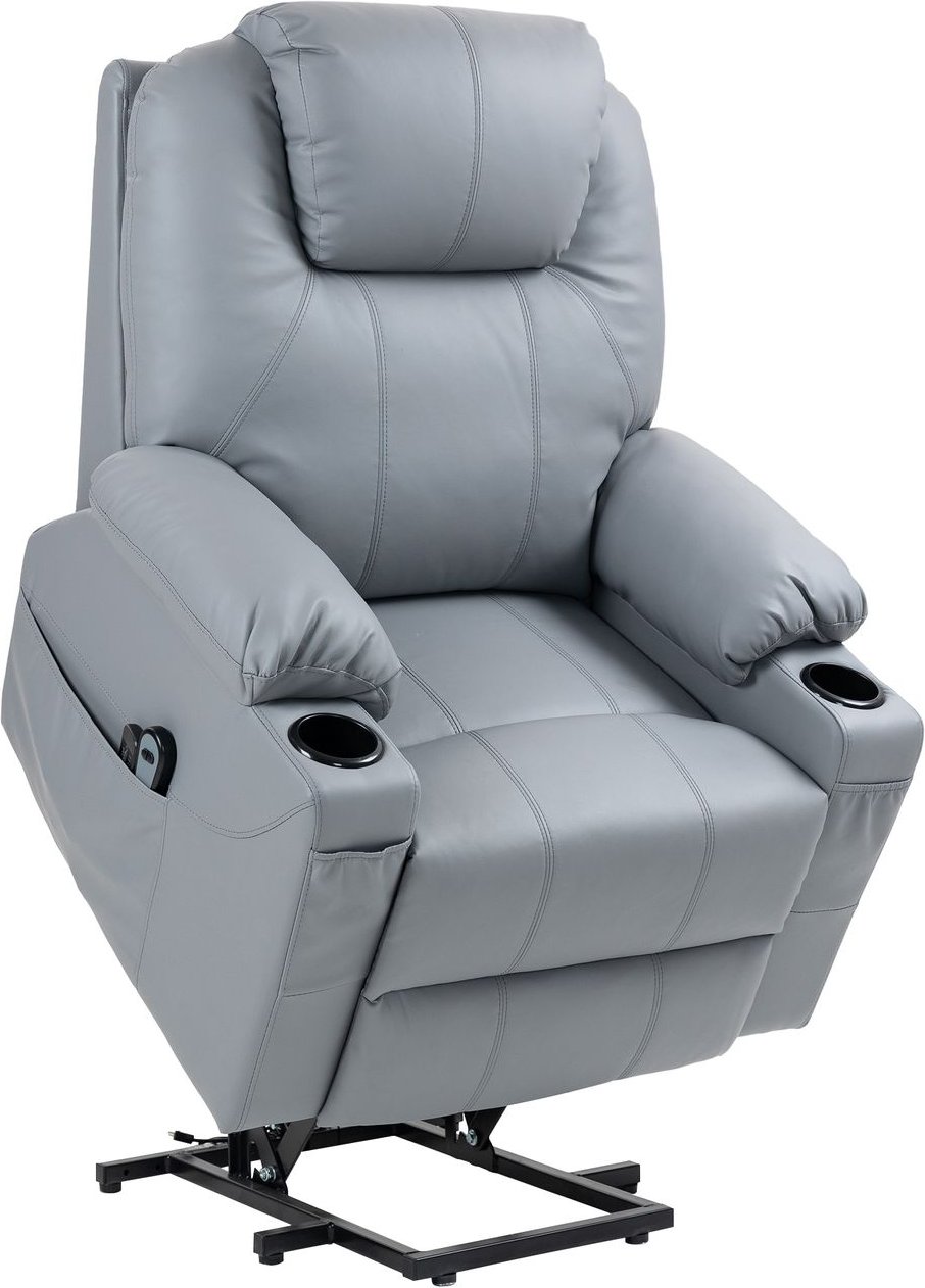 Fernsehsessel mit Aufstehhilfe Elektrisch, Relaxsessel mit Massagefunktion Grau