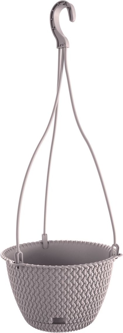 Strickoptik-Hängetopf - Mocca