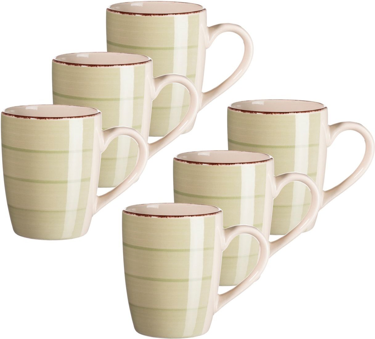 Kaffeebecher 38 cl, 6-er Set, OLIVGRÜN