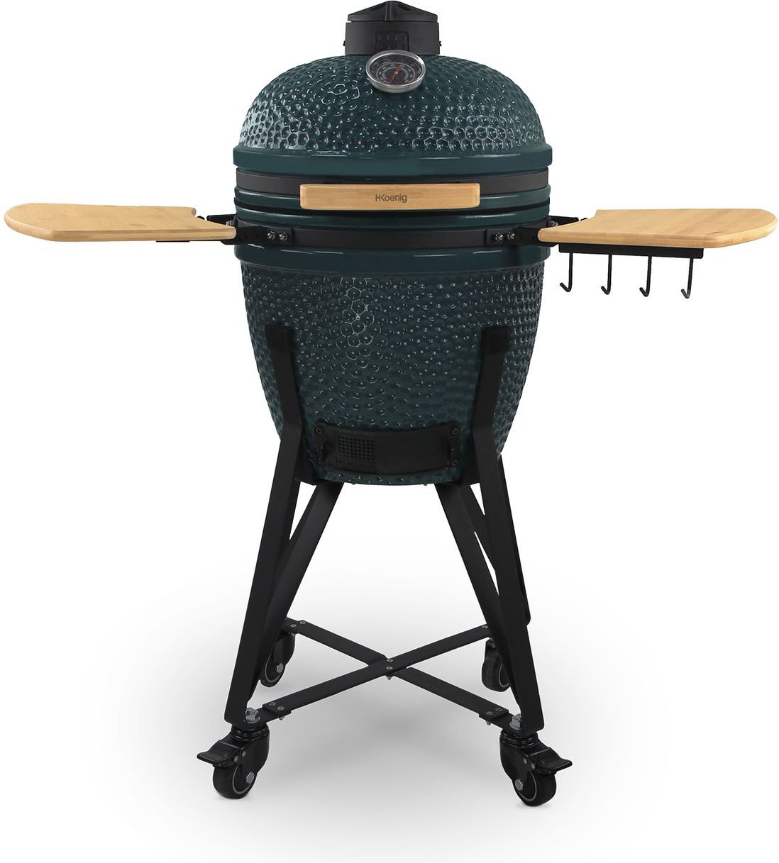 Kamado Barbecue YOKO18, Japanischer Holzkohle-Keramikgrill 46 cm, Schwarz