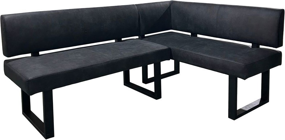 byLIVING Eckbank VANCOUVER, Breite 182 cm, Microfaser anthrazit, Gestell schwarz