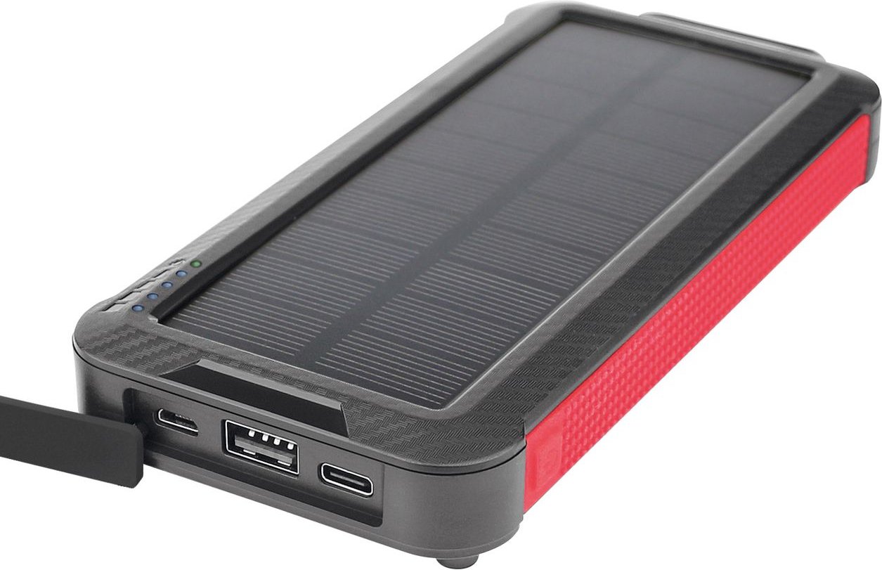 Solar Power Bank 10.000mAh integriertes Ladekabel