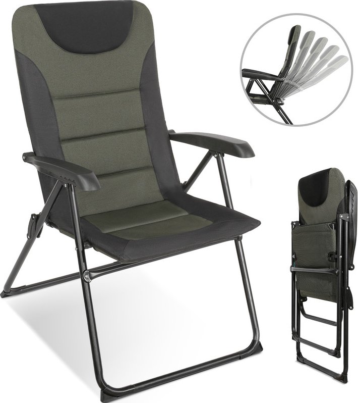 HOMECALL Campingstuhl Gartenstuhl klappbar, polyester, 5 fach Verstellbarer Rückenlehne, bis 150kg