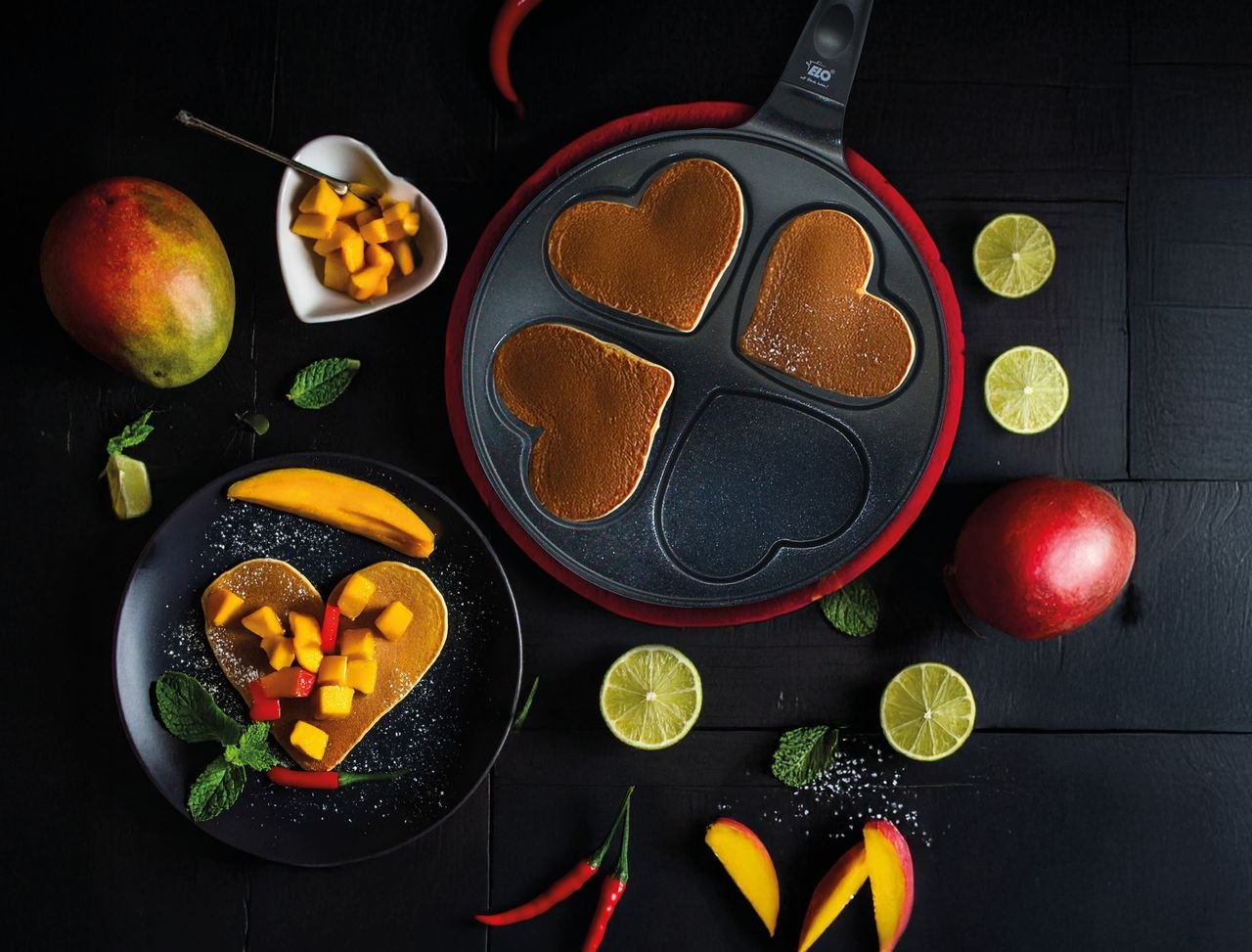 ELO - Herz-Blinipfanne 26cm "Herzflamme"