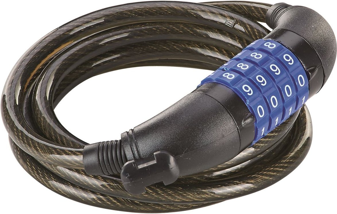 Zahlen-Spiralkabelschloss, 4-Zahlen-Kombination, Länge: 150 cm