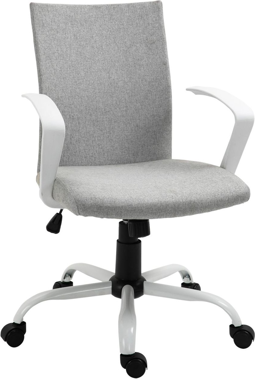 Bürostuhl höhenverstellbarer ergonomisch 360°-Drehräder Schaumstoff Nylon Grau 61 x 61 x 89-99 cm