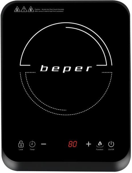 Thumbnail - Beper BF.700 Induktionskochfeld mit kratzfestem Glas, 200–2000 W, 10 Leistungsstufen, Timer