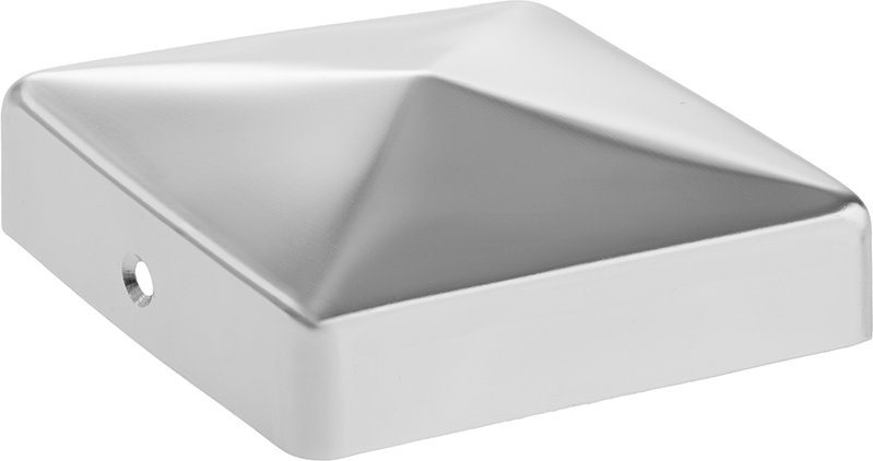 4tlg. Pfostenkappen aus Edelstahl, ca. 9,1 x 9,1 cm Schwarz