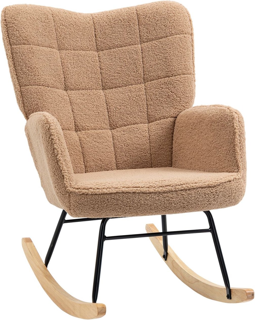 Schaukelstuhl Schwingsessel Akzentstuhl bis 120 kg, Polyester, Braun