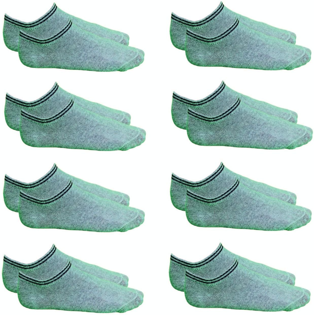 Zecond Zkin 8 Paar Sneaker Socken Gr. 32 - 38 grau Sommersocken Füßlinge aus Baumwolle
