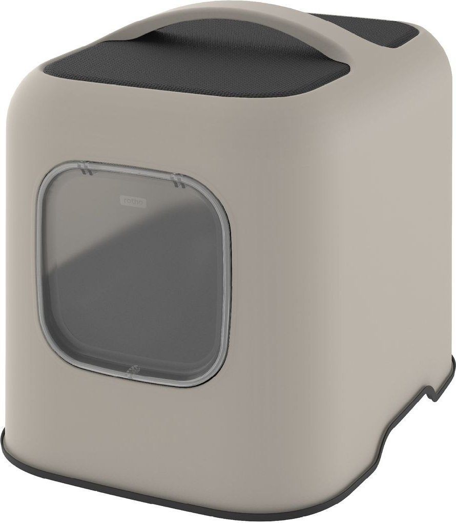 Thumbnail - MyPet Biala Katzenklo mit Haube und Schaufel, cappuccino/anthrazit, recycletes Material