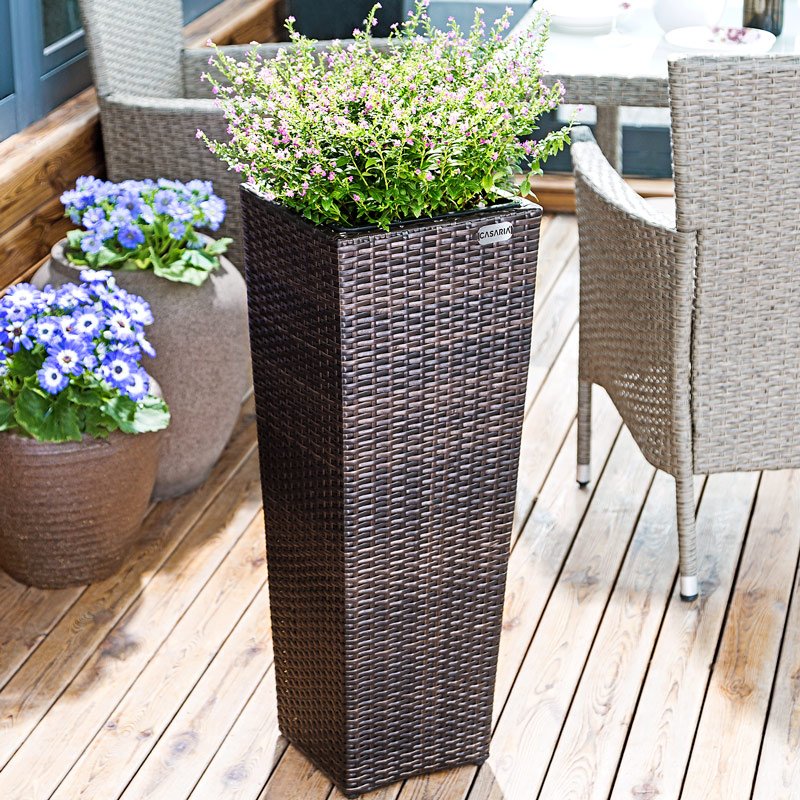 Blumenkasten Polyrattan 80x30x30cm 61x24,5x24,5cm 41x21x21cm 3er Set braun