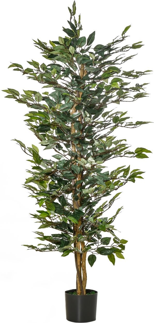 künstliche Pflanzen 150 cm künstlicher Ficus-baum Kunstpflanze Zimmerpflanze Dekopflanze Büropflanze Kunststofftopf für ...