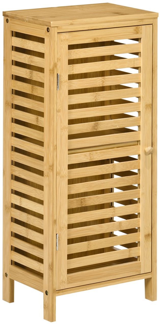 Badschrank Badezimmerschrank Beistellschrank mit Lamellentür, 2 Fächern