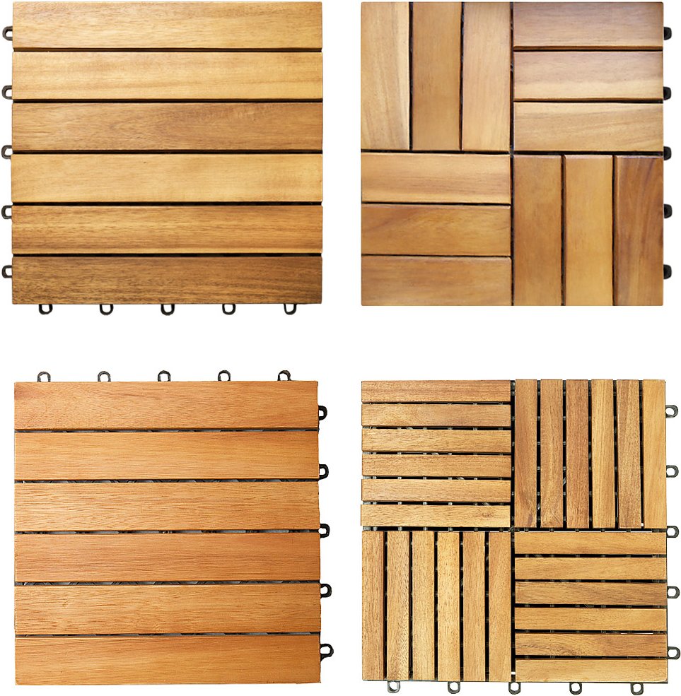 Casaria Holzfliese Mosaik - ca. 30 x 30cm, Akazien braun