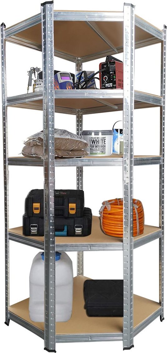 Schwerlasteckregal, 5 Ablagen je 175kg belastbar, 180 x 70 x 40 cm