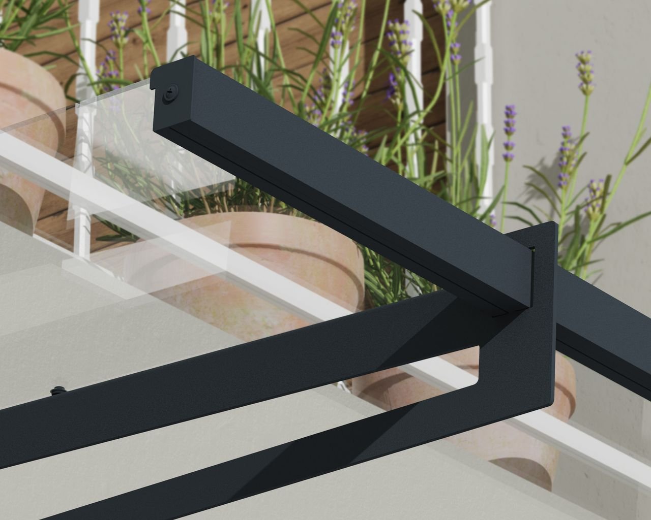 Vordach Bremen 1500, ca. 150 x 93,5 x 18,7 cm - Grau