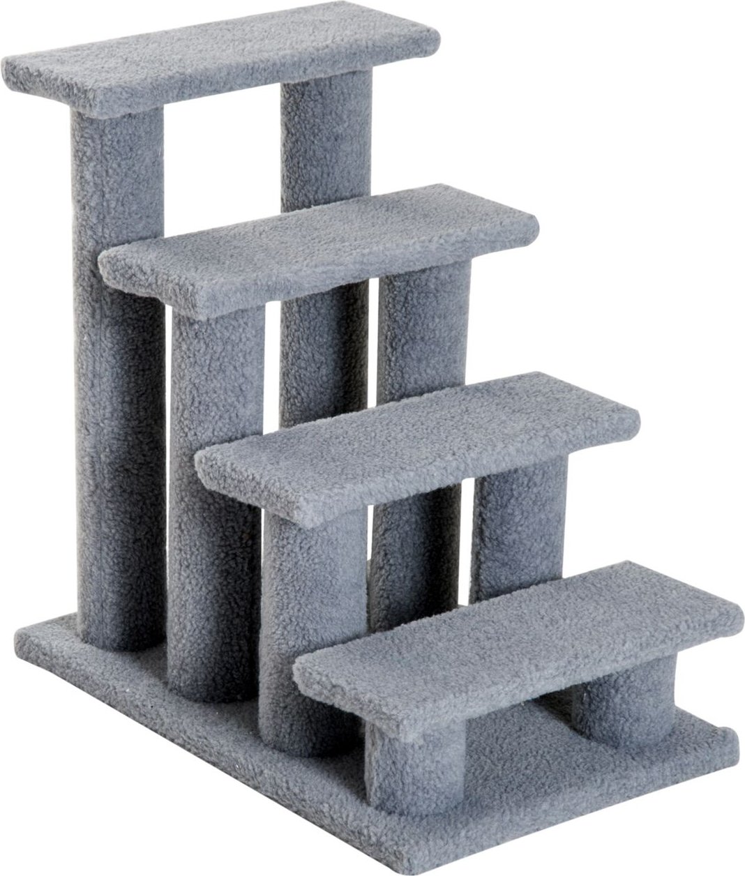 Tiertreppe Katzentreppe Hundetreppe Treppe für Katze und Hunde 4 Stufen Beige/Grau 63,5x43x60cm