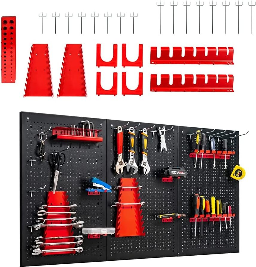 Werkzeugwand inkl. 28-teiligem Werkzeugregal-Set