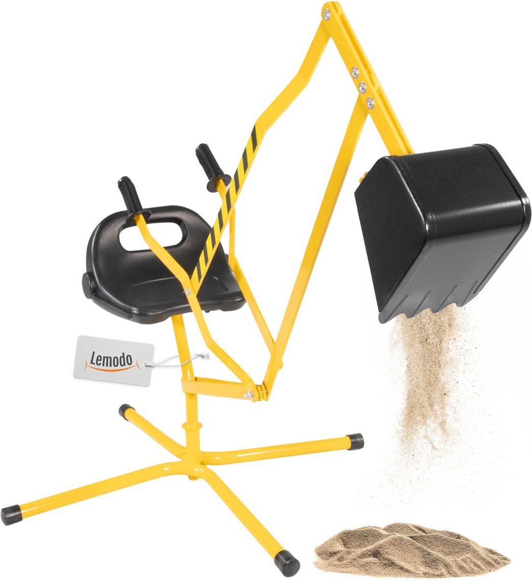 Sitzbagger aus Metall, Sandbagger mit 360º Drehung, Kinderbagger ab 3 Jahre