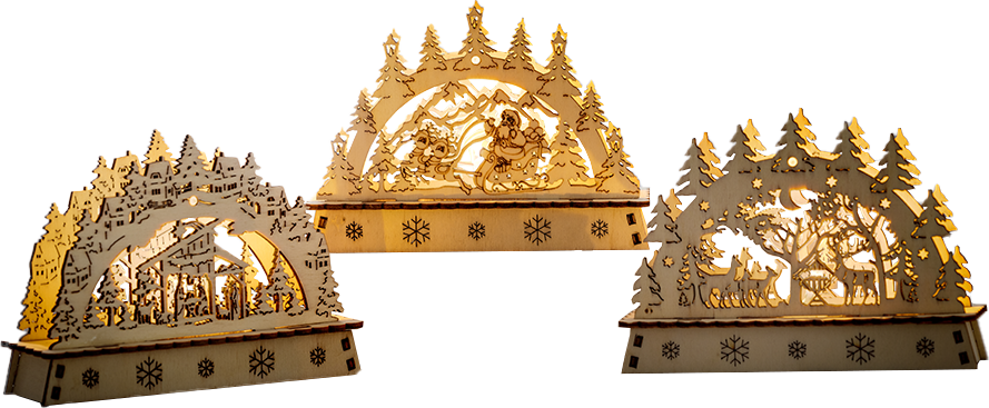 LED-Schwibbogen 3er-Set - Krippe