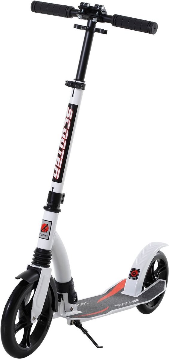 Kinderscooter Kickscooter mit Stoßdämpfung Tretroller Weiß 92,5 x 37,5 x 87-101,5 cm