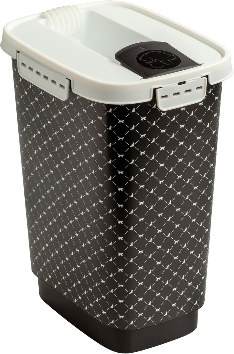 Rotho MyPet Flo Tierfutterbehälter 4.1l mit Deckel, schwarz/weiss