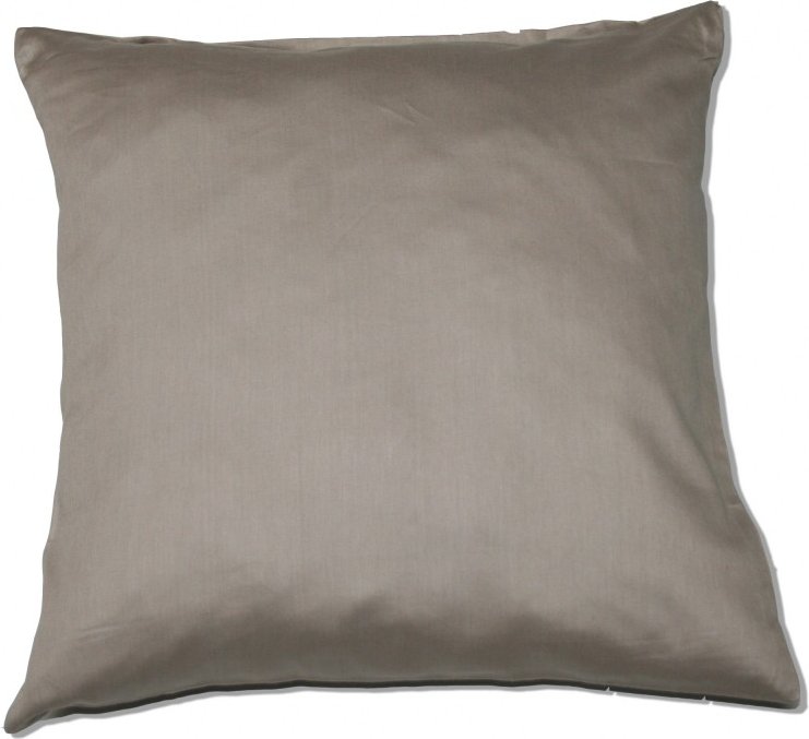 Baumwoll-Satin Kissenhülle Uni 2x 40/40 cm, Farbe grau
