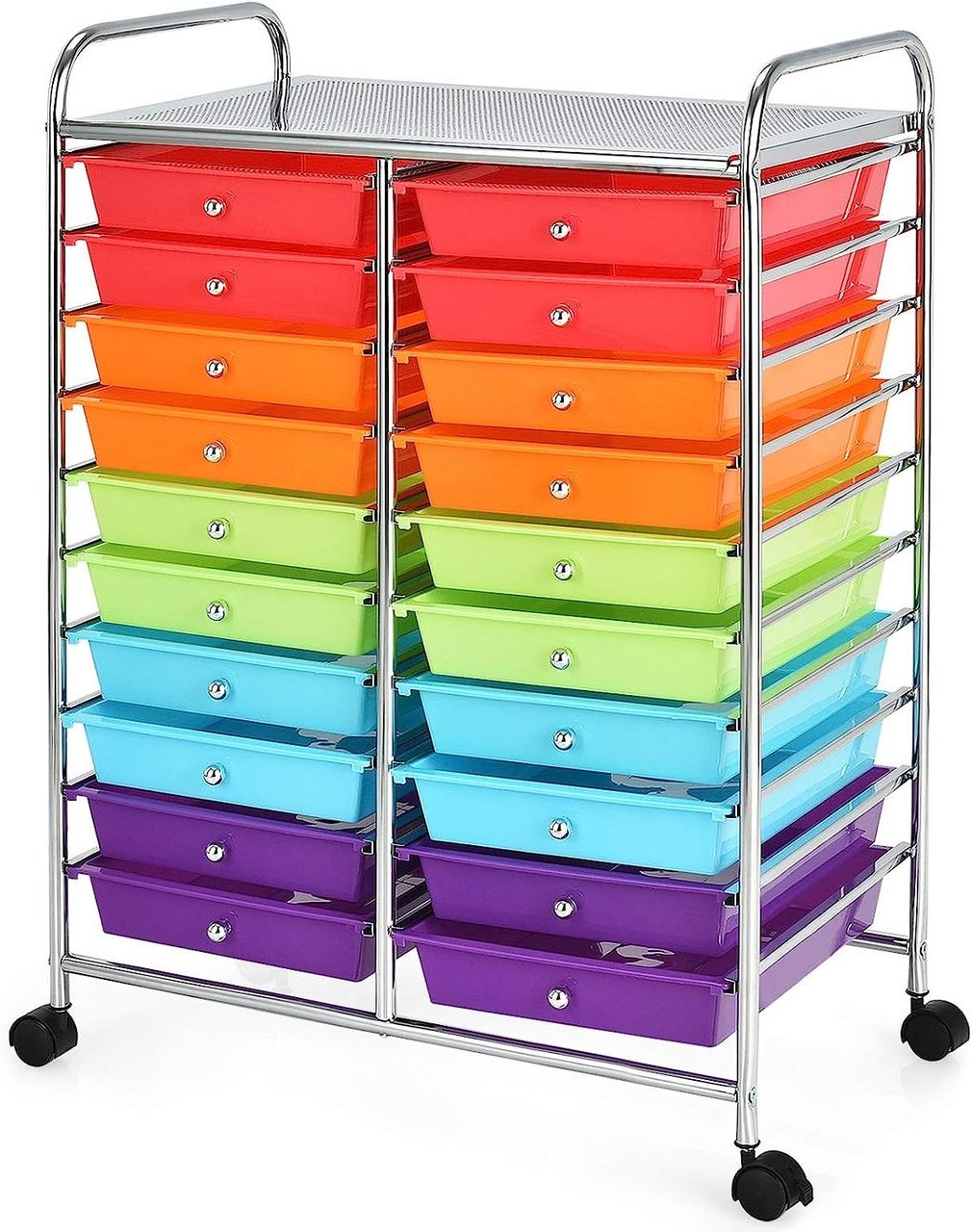 COSTWAY Rollwagen mit Schubladen Rollcontainer